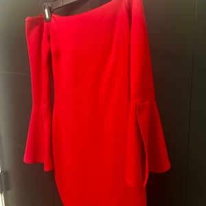 Lulu’s off the shoulder red body-con mini dress